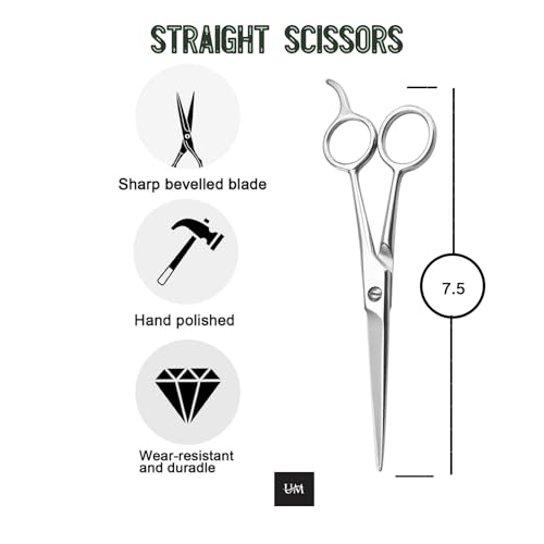 31V9s2K617L.jpg UM Supplies Scissors 7.5 | Premium Barber Shears For Hair Cutting | Multiple Purpose Cutting Scissors | Haircut Scissors For Salon I Women | Mens | kids I Pets