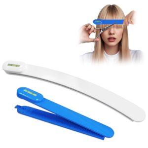 Professional Hair Styling Tools: DIY Layering and Trimming Kit with Clips. Guide for Bangs. Layers. Split Ends - Blue