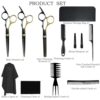 Niura 12 PCS Hair Cutting Scissors Set - Professional Barbers & Salon Kit: Cutting & Thinning Scissors. Comb. Cape. Clips for Men. Women. Kids & Pet