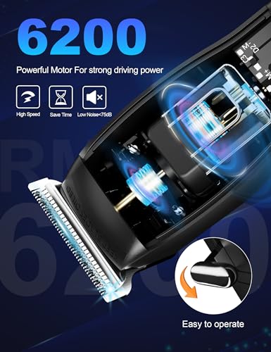 Cordless Beard Trimmer for Men.Rechargeable Mens Hair Clippers. Professional Electric Barber Clippers. Zero Gapped Beard Trimmer Kit with 5 Guide Combs for Home Use