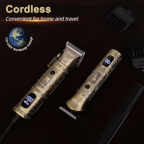 Ufree Hair Clippers for Men Professional with Beard Trimmer. Barber Clippers and Trimmers Set. Electric Razor Shavers for Men. Cordless Mens Grooming Kit for Nose. Face. Hair. Gifts