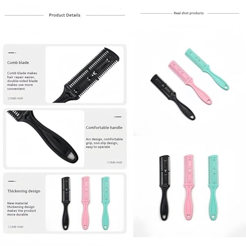 Razor Comb Hair Razors for Cutting Hair with Double Edge 3 Pcs Split Ends Hair Trimmer Hair Cutting Razor Combs Tools Hair Thinning Scissors for Women and Men. Thinning Shears for Hair Cutting Tool