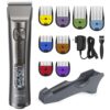 opove H5 Hair Clippers for Men. Professional Cordless Clippers with 250min Runtime & Smart LCD. Quiet Hair Trimmer. Perfect for Kids. Bearded Men. Women & Barbers (Black Gift Boxed)
