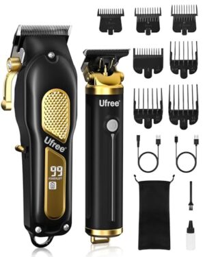 Ufree Hair Clippers for Men. Professional Clippers and Trimmers Set. Cordless Clippers for Hair Cutting. Beard Trimmer. Barber Clippers. Rechargeable Electric Shaver. Gifts for Men