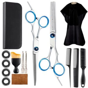 15 pcs Hair Cutting Scissors Professional. Thinning Shears for Hair Cutting. Stainless Steel Barber Scissors. Lengnoyp Haircut Scissors Hair Cutting Kit for Women. Men