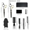 Niura 12 PCS Hair Cutting Scissors Set - Professional Barbers & Salon Kit: Cutting & Thinning Scissors. Comb. Cape. Clips for Men. Women. Kids & Pet