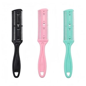 Razor Comb Hair Razors for Cutting Hair with Double Edge 3 Pcs Split Ends Hair Trimmer Hair Cutting Razor Combs Tools Hair Thinning Scissors for Women and Men. Thinning Shears for Hair Cutting Tool