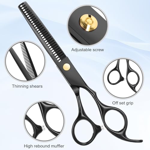 41AwkF9puNL.jpg Hair Cutting Scissors Kit. Professional Barber Shears Set with Hair Scissors Thinning Shears. Tijeras para Cortar Cabello Haircutting Sheers Hair Cut Blending Salon Scissor for Men Women Pet