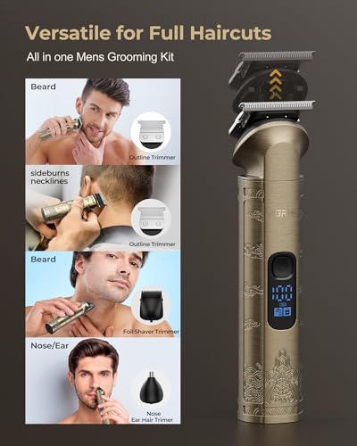 Hair Clippers for Men Professional. Cordless Hair Clippers for Hair Cutting. Mens Clippers and Trimmers Set. Electric Hair Trimmer for Men with Package Box