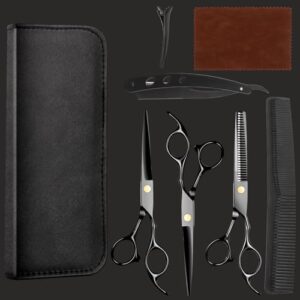 Hair Cutting Scissors Kit. Professional Barber Shears Set with Hair Scissors Thinning Shears. Tijeras para Cortar Cabello Haircutting Sheers Hair Cut Blending Salon Scissor for Men Women Pet
