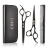 CIICII Hair Cutting Scissors Shears Kit. Professional Hairdressing Scissors Set (Hair Beard Trimming Shaping Grooming Thinning Shears) for Men Women Hairdresser Home Salon Barber Haircut Kit (Black)