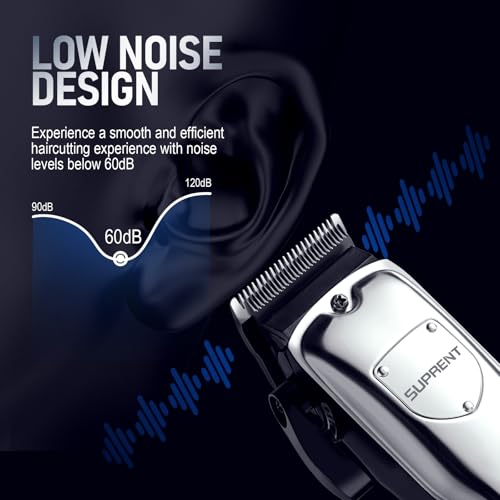 SUPRENT Cordless Hair Clippers for Men Professional Hair Cutting Trimmer with LED Display Trimmer for Barbers & Home Use