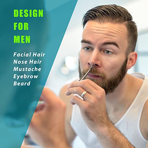 41LSYW6-AsL.jpg Facial Hair Small Grooming Scissors For Men Women - Eyebrow. Nose Hair. Mustache. Beard. Eyelashes. Ear Trimming Kit - Curved and Rounded Safety Tip Clippers For Hair Cutting - 2PCS Silver