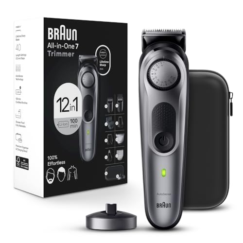 41NJShlJZqL.jpg Braun All-in-One Men's Shaving Kit Series 7 7440. 12-in-1 Beard. Face. Nose. Ear Trimmer. Hair Clippers. Body Groomer and Manscaping
