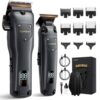 SUPRENT Hair Clippers for Men Professional. USB-C Rechargeable Cordless Clippers for Hair Cutting. Mens Hair Clippers and Trimmer Kit for Barber with LED Display for Barbers & Home Use