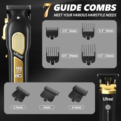 41OMZsebqIL.jpg Ufree Hair Clippers for Men. Professional Clippers and Trimmers Set. Cordless Clippers for Hair Cutting. Beard Trimmer. Barber Clippers. Rechargeable Electric Shaver. Gifts for Men
