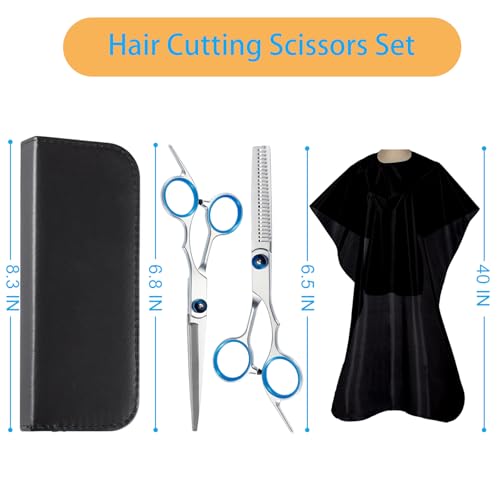 15 pcs Hair Cutting Scissors Professional. Thinning Shears for Hair Cutting. Stainless Steel Barber Scissors. Lengnoyp Haircut Scissors Hair Cutting Kit for Women. Men