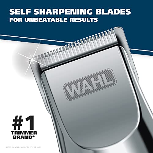 Wahl Groomsman Rechargeable Beard Trimmer kit for Mustaches. Nose Hair. and Light Detailing and Grooming with Bonus Wet/Dry Battery Nose Trimmer – Model 5622v