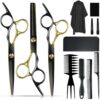 Niura 12 PCS Hair Cutting Scissors Set - Professional Barbers & Salon Kit: Cutting & Thinning Scissors. Comb. Cape. Clips for Men. Women. Kids & Pet