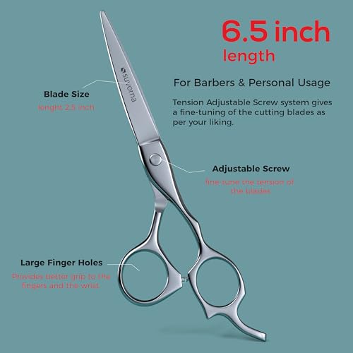 41bEM7mMMlL.jpg Shears for Hair Cutting - Barber Scissors for Hair Cutting - Extremely Sharp Hair Cutting Scissors to Cut Hair - Made with 6.5 Stainless Steel with Key - Hair Shears for Women. Men and Adults