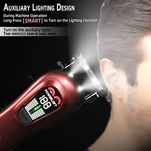 41bmKmps9tL.jpg Hair Clippers for Men Professional Clippers for Men Cordless&Corded Barber Clippers for Hair Cutting & Grooming. Rechargeable Hair Trimmer Kit for Household (Red)