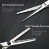 Haircut Scissors Kit. 11 Pcs Professional Set - Haircut. Thinning Scissors. Neck Duster Brush. Comb. Barber Cape. Hair Clips. Hairdressing Shears for Barber and Home