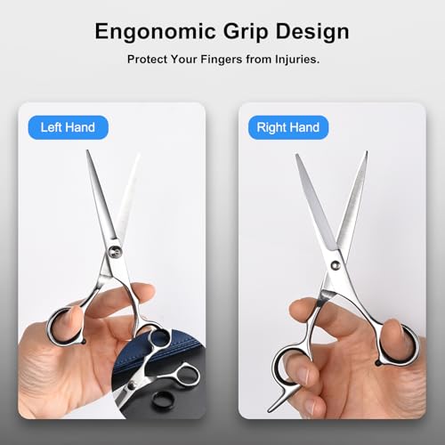 Hair Cutting Scissors. 6.5 Stainless Steel Barber Haircut Shears for Men/Woman. Professional Trimming Scissors Kit for Salon and Home Use. Sharp Edge for Precise Cutting