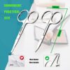 Facial Hair Small Grooming Scissors For Men Women - Eyebrow. Nose Hair. Mustache. Beard. Eyelashes. Ear Trimming Kit - Curved and Rounded Safety Tip Clippers For Hair Cutting - 2PCS Silver