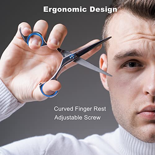 Haircut Scissors Kit. 11 Pcs Professional Set - Haircut. Thinning Scissors. Neck Duster Brush. Comb. Barber Cape. Hair Clips. Hairdressing Shears for Barber and Home