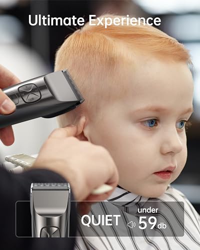 opove H5 Hair Clippers for Men. Professional Cordless Clippers with 250min Runtime & Smart LCD. Quiet Hair Trimmer. Perfect for Kids. Bearded Men. Women & Barbers (Black Gift Boxed)