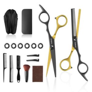 Professional Hair Cutting Scissors -Professional Hair Cutting Shears Set Stainless Steel Barber Scissor with Ergonomic Handle.Professional Thinning Scissor for Salon Home(Classic. 6.0)
