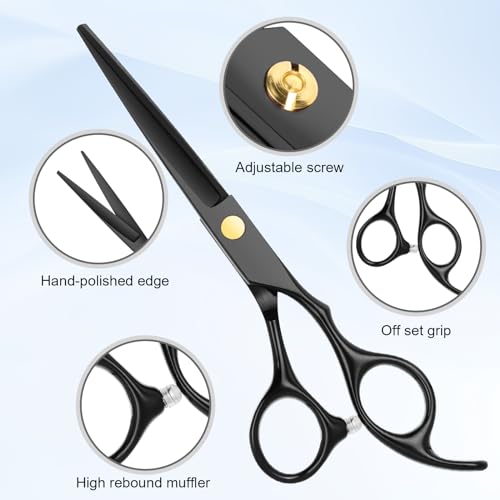 41ouDzqWxML.jpg Hair Cutting Scissors Kit. Professional Barber Shears Set with Hair Scissors Thinning Shears. Tijeras para Cortar Cabello Haircutting Sheers Hair Cut Blending Salon Scissor for Men Women Pet