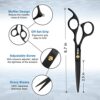 Sirabe 10 PCS Hair Cutting Scissors Set. Professional Haircut Scissors Kit with Cutting Scissors. Thinning Shears. Comb. Cape. Clips. Black Hairdressing Texturizing Shears Set for Barber. Salon. Home