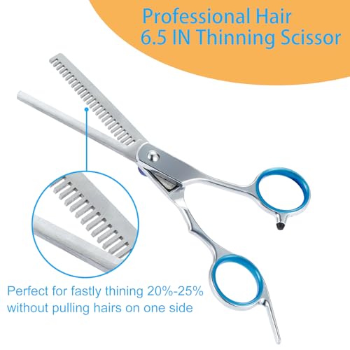 15 pcs Hair Cutting Scissors Professional. Thinning Shears for Hair Cutting. Stainless Steel Barber Scissors. Lengnoyp Haircut Scissors Hair Cutting Kit for Women. Men