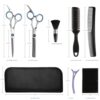 Haircut Scissors Kit. 11 Pcs Professional Set - Haircut. Thinning Scissors. Neck Duster Brush. Comb. Barber Cape. Hair Clips. Hairdressing Shears for Barber and Home