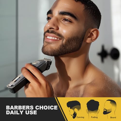 SUPRENT Hair Clippers for Men Professional. USB-C Rechargeable Cordless Clippers for Hair Cutting. Mens Hair Clippers and Trimmer Kit for Barber with LED Display for Barbers & Home Use