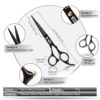 CIICII Hair Cutting Scissors Shears Kit. Professional Hairdressing Scissors Set (Hair Beard Trimming Shaping Grooming Thinning Shears) for Men Women Hairdresser Home Salon Barber Haircut Kit (Black)