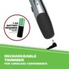 Wahl Groomsman Rechargeable Beard Trimmer kit for Mustaches. Nose Hair. and Light Detailing and Grooming with Bonus Wet/Dry Battery Nose Trimmer – Model 5622v