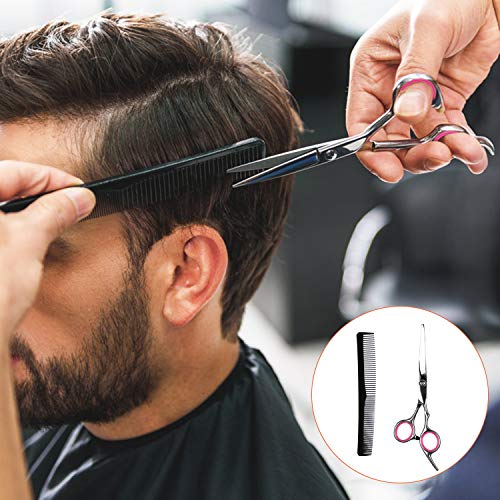 511E-9MxdFL.jpg Sirabe 9 PCS Hair Cutting Scissors Thinning Shears Kit. Professional Haircut Scissors Set. Barber Hairdressing Texturizing Shears Tools for Salon Home Men Women Kids Adults Pet