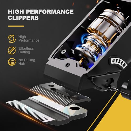 SUPRENT Hair Clippers for Men Professional. USB-C Rechargeable Cordless Clippers for Hair Cutting. Mens Hair Clippers and Trimmer Kit for Barber with LED Display for Barbers & Home Use