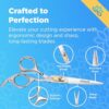 Equinox Professional Hair Scissors Set - Premium Barber Kit. Includes Hair Cutting Scissors. Thinning Shears. Straight Razor. Basic Comb. Cleaning Cloth. Oil & Sandpaper - Hair Salon & Barber Supplies
