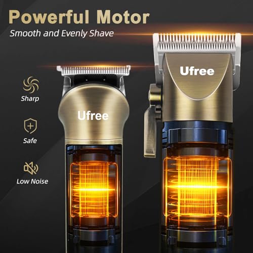 Ufree Hair Clippers for Men Professional with Beard Trimmer. Barber Clippers and Trimmers Set. Electric Razor Shavers for Men. Cordless Mens Grooming Kit for Nose. Face. Hair. Gifts