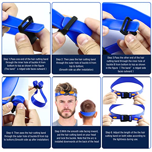 Neckline Shaving Template and Adjustable Hair Trimming Guide.DIY Self Haircutting System. Shaving and Keeping a Clean and Straight Neck Hairline.Easy Use Tool Soft Portable(Blue)