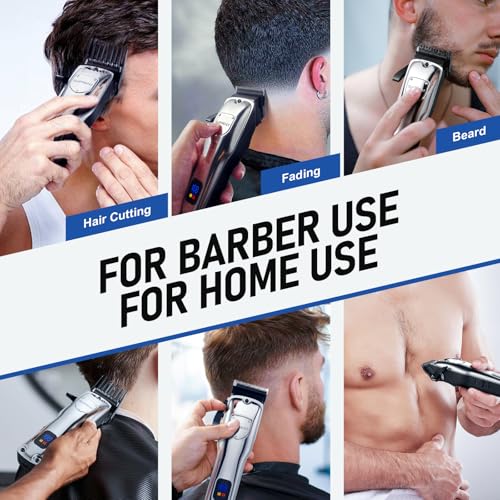 SUPRENT Cordless Hair Clippers for Men Professional Hair Cutting Trimmer with LED Display Trimmer for Barbers & Home Use