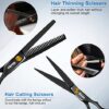 Sirabe 10 PCS Hair Cutting Scissors Set. Professional Haircut Scissors Kit with Cutting Scissors. Thinning Shears. Comb. Cape. Clips. Black Hairdressing Texturizing Shears Set for Barber. Salon. Home