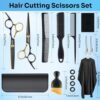Hair Cutting Scissors Shears Kits. 15 Pcs Professional Hairdressing Scissors Set. Stainless Steel Hairdressing Shears Set Professional Thinning Scissors for Barber/Salon/Home/Men/Women/Kids/Adults