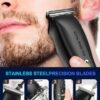Cordless Beard Trimmer for Men.Rechargeable Mens Hair Clippers. Professional Electric Barber Clippers. Zero Gapped Beard Trimmer Kit with 5 Guide Combs for Home Use