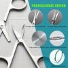 Facial Hair Small Grooming Scissors For Men Women - Eyebrow. Nose Hair. Mustache. Beard. Eyelashes. Ear Trimming Kit - Curved and Rounded Safety Tip Clippers For Hair Cutting - 2PCS Silver