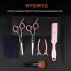 Sirabe 9 PCS Hair Cutting Scissors Thinning Shears Kit. Professional Haircut Scissors Set. Barber Hairdressing Texturizing Shears Tools for Salon Home Men Women Kids Adults Pet