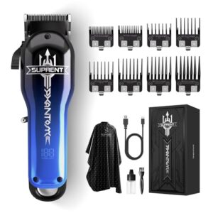 SUPRENT Hair Clippers for Men. Cordless Hair Clippers Set with Type-C Rechargeable. 7000 RPM Powerful Haircutting Clippers